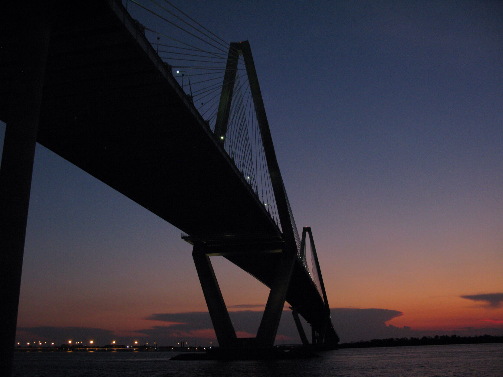 Ravenel Bridge at night